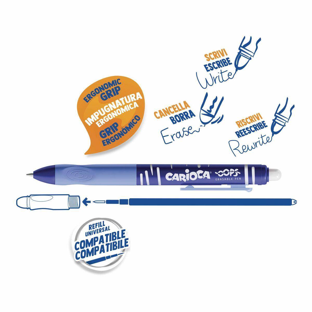 Penna Carioca Oops Azzurro 07 mm (12 Pezzi)