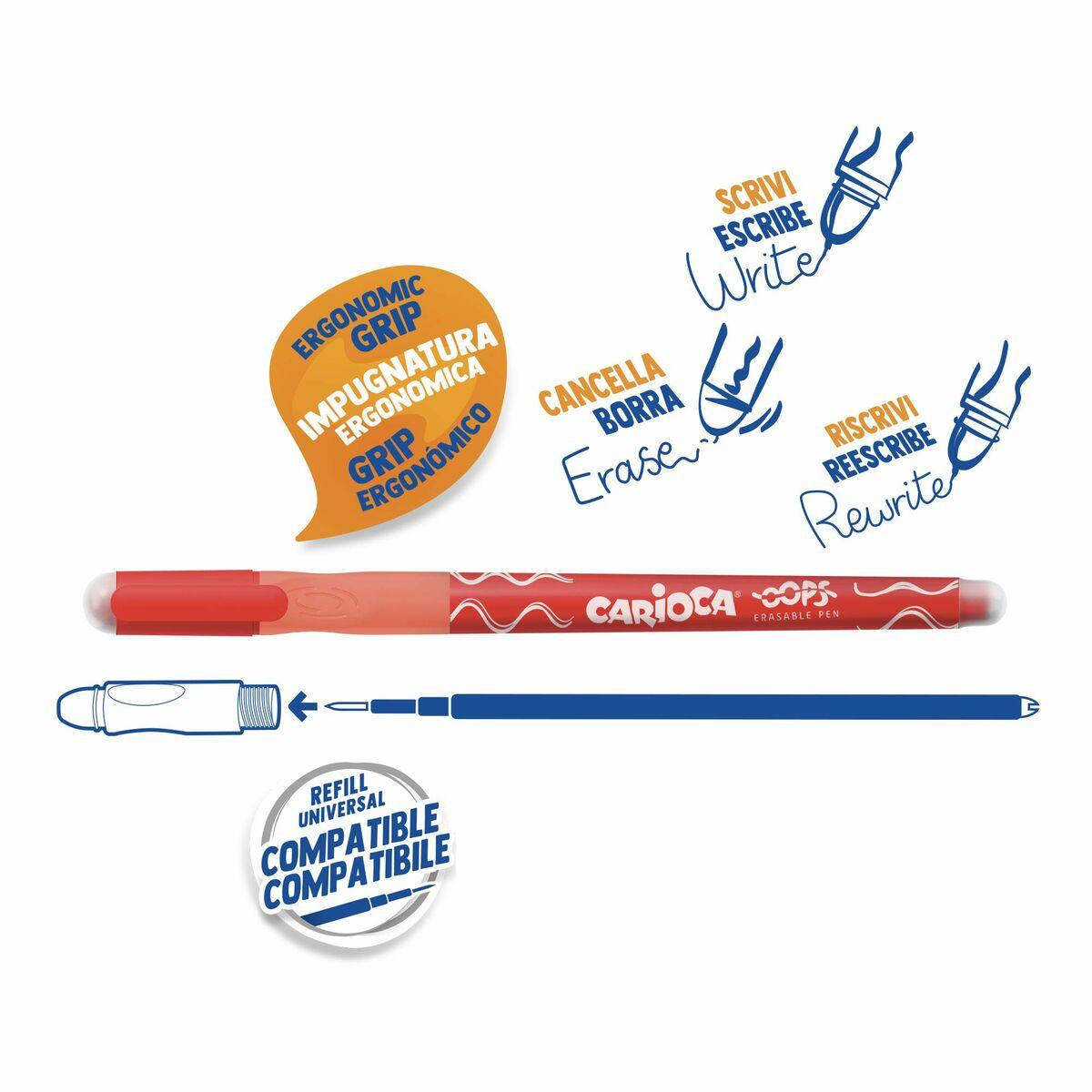Penna Carioca Oops Rosso 0,7 mm 12 Pezzi