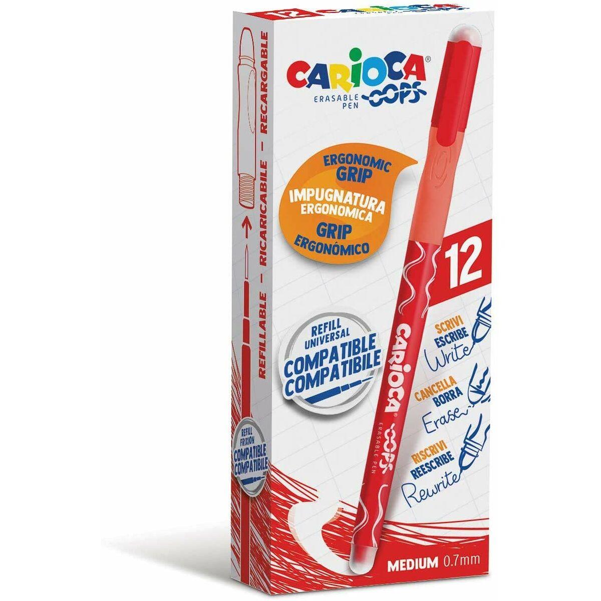Penna Carioca Oops Rosso 0,7 mm 12 Pezzi