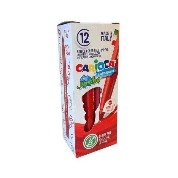 Carioca Jumbo Rotuladores - Corpo Ottagonale Maxi - Inchiostro Superlavabile - Punta Maxi 6mm Bloccata - Tappo Ventilato