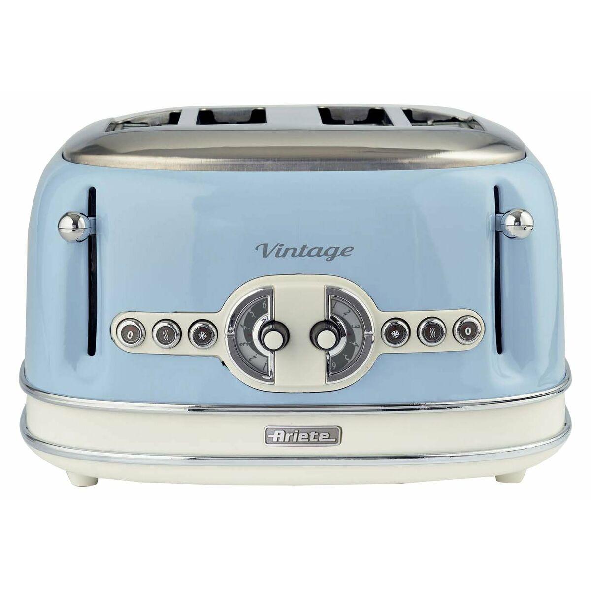 Ariete 156 Tostapane Vintage 4 fette di pane - senza pinze - 6 Livelli di tostatura - Defrost - 1600 Watt - Linea Vintage - Cel