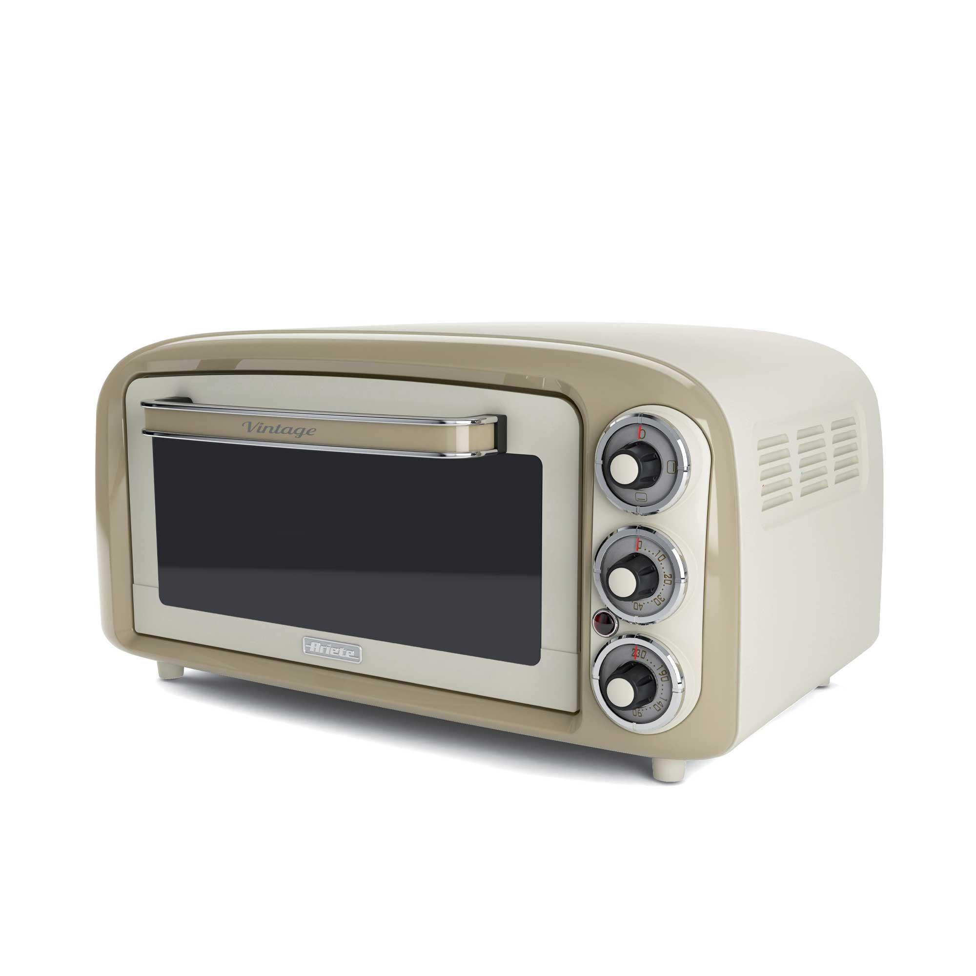 Ariete 979 Forno Elettrico di Design 18 Litri - Ideale per pizza da 30 cm - Doppio vetro - 1380 Watt - Acciaio Inox - Linea Vin