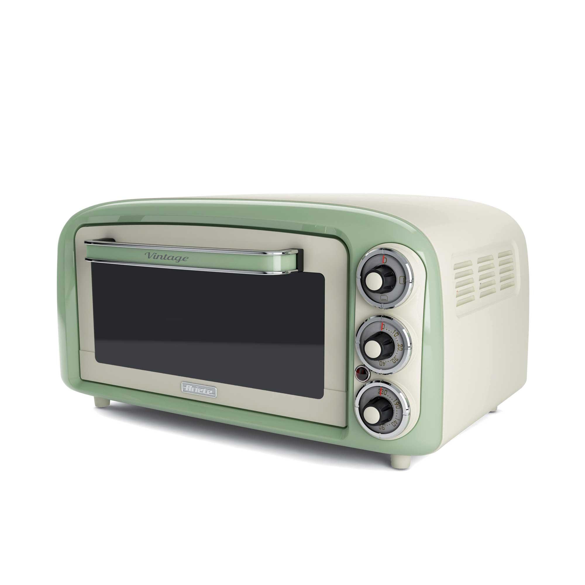 Ariete 979 Forno Elettrico di Design 18 Litri - Ideale per pizza da 30 cm - Doppio vetro - 1380 Watt - Acciaio Inox - Linea Vin