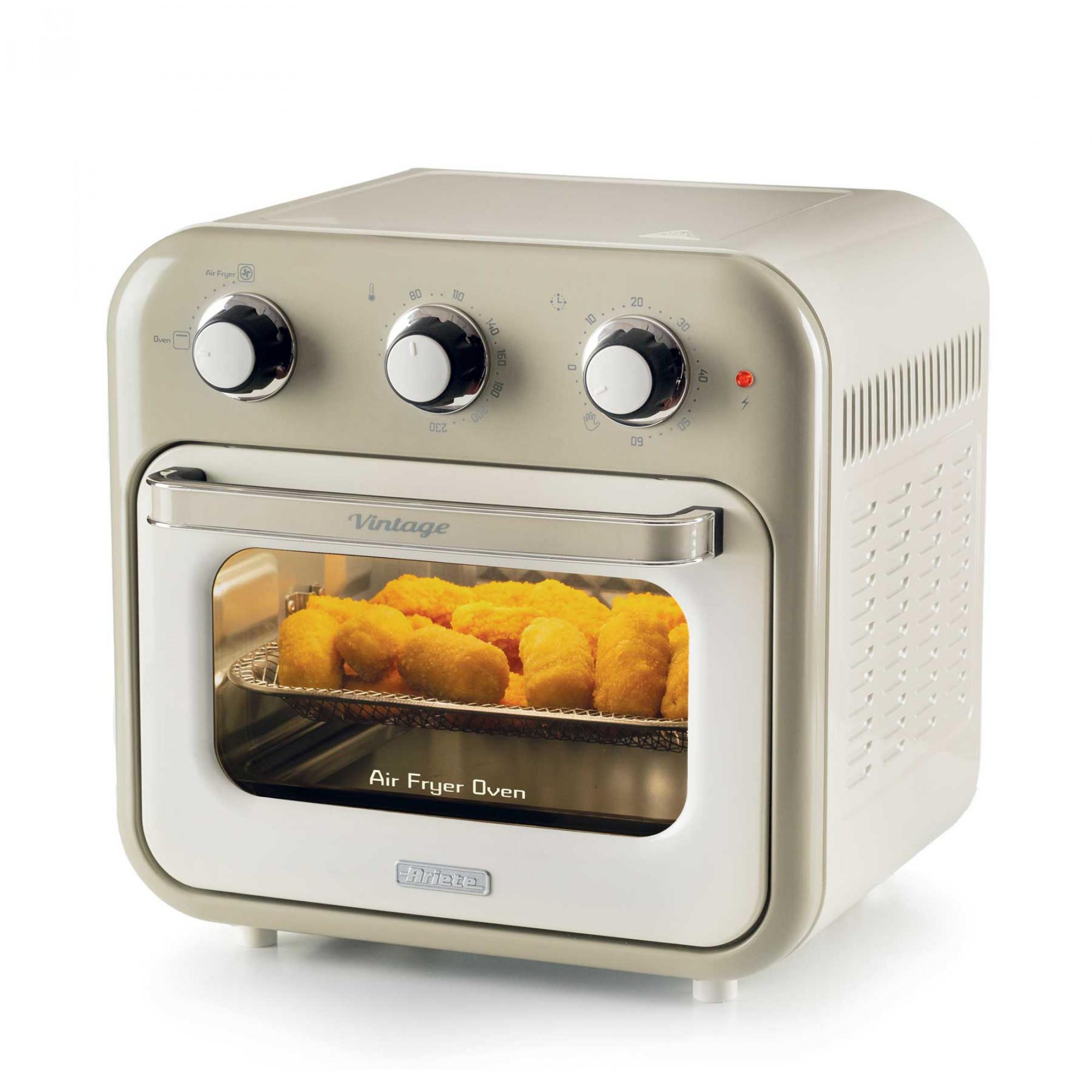 Ariete 4632 Friggitrice ad aria e forno Vintage 1400W 2in1 Capacità 16L Accessori inclusi Timer 60 minuti Doppio vetro Beige