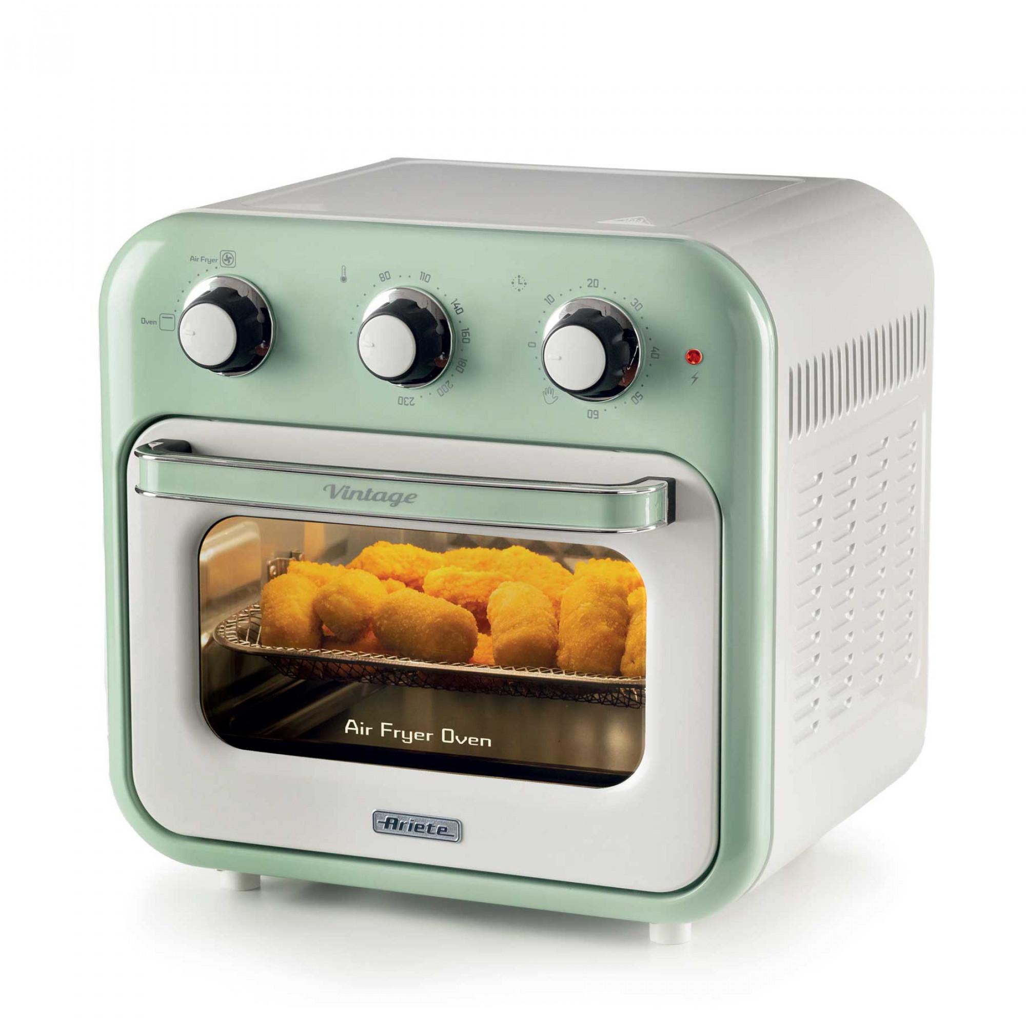 Ariete 4632 Friggitrice ad aria e forno Vintage 1400W 2in1 Capacità 16L Accessori inclusi Timer 60 minuti Doppio vetro Verde