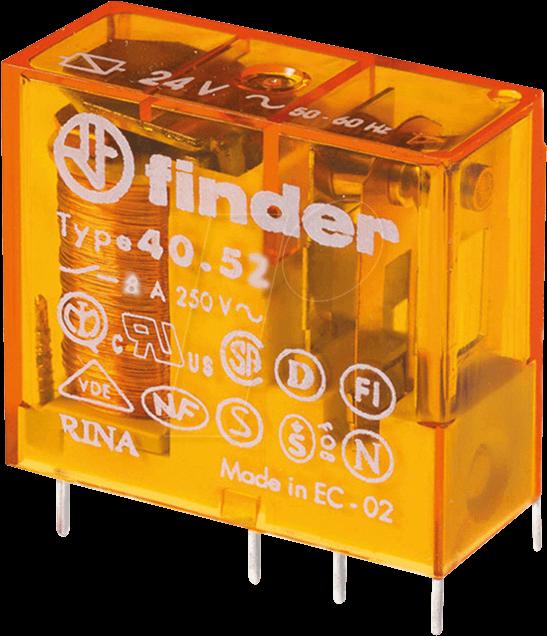 FINDER S.p.A. 40.52.8.230.5000 Relè stampato 230 V/AC 8 A 2 contatti in scambio 1 pezzo (40.52.8.230.5000)