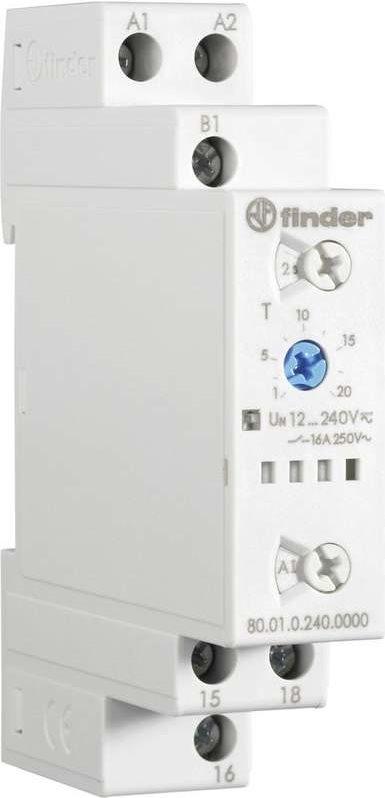 Finder Relè temporale multifunzionale 80.240.0000 80.240.0000 12 - 240 V DC/AC 1 Wechsler 16 A Max.