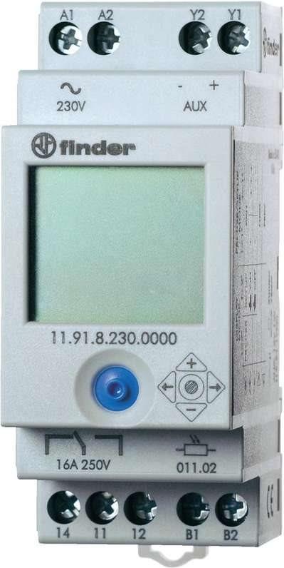 Switch Twilight di Finder per 35 mm Din Rail, serie 11.91.8.230 11.91.8.230.0000 2 - 150 LX 230 V/50 - 60 Hz 1 Modifica (11.91.