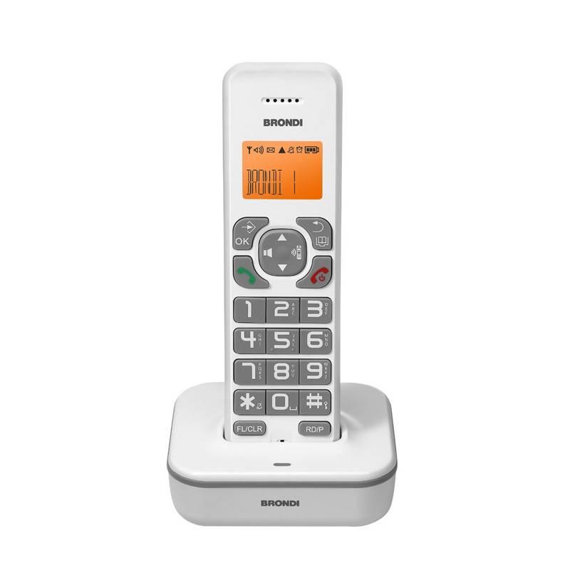 BRONDI TELEFONO CORDLESS DA CASA TASTI GRANDI BRAVO STAR GRIGIO/BIANCO BRAVO-STAR-WH