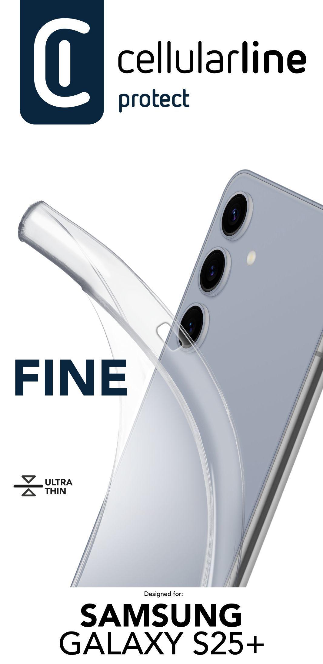 Cellularline Fine - Galaxy S25 Cover in gomma morbida ultra sottile e trasparente