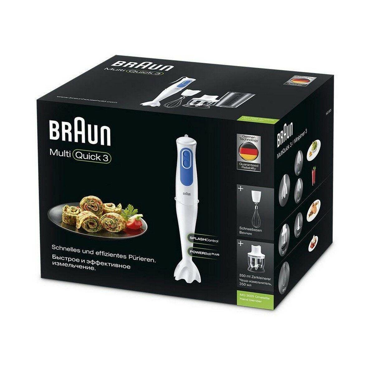 Braun Multiquick 3 MQ 3025 Sbattitore per frittata con funzione turbo Hvid/blÃƒÂ¥