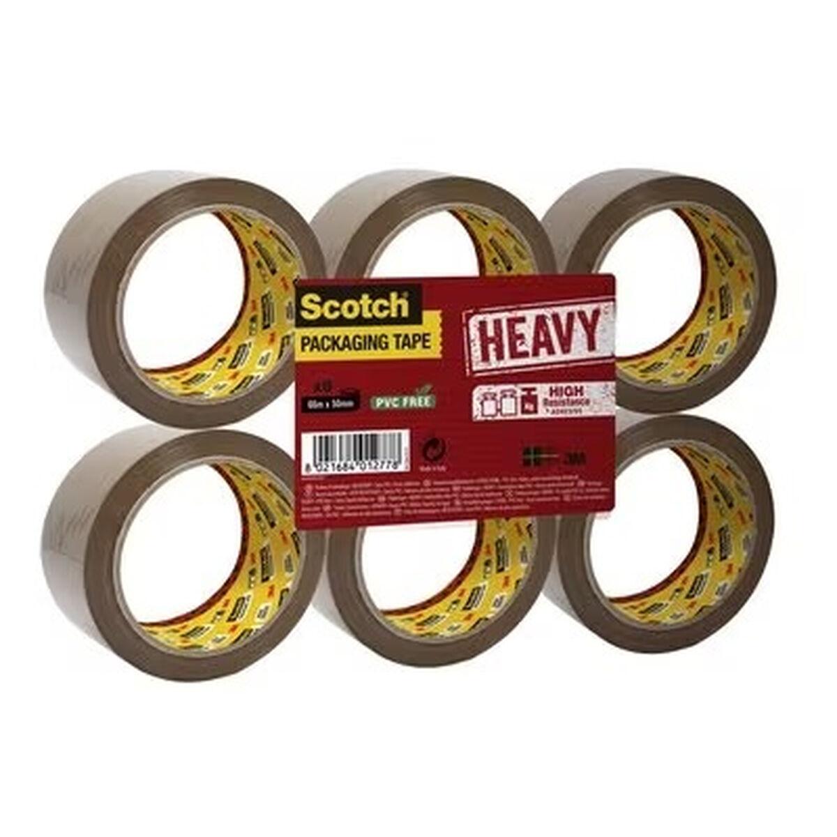 Nastro Adesivo Scotch Imballaggio Marrone 50 mm x 66 m (6 Pezzi) (6 UnitÃƒÂ )