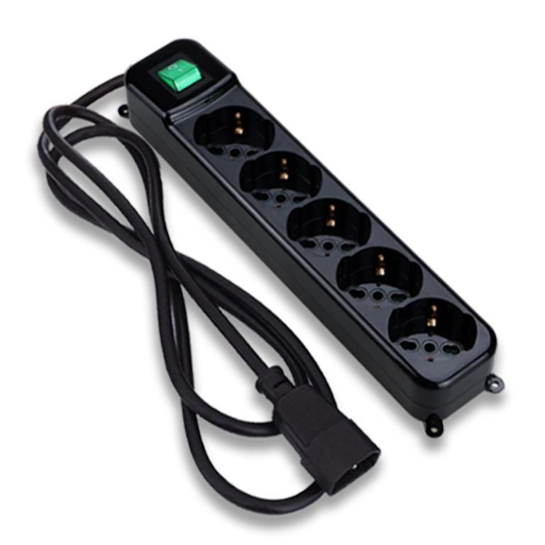 Power Cleaner 5 - MultiPresa Spina IEC C14 - 5 Uscite Italia/Shuko - Interruttore Luminoso - cavo 1.5mt - TOGETHER ON