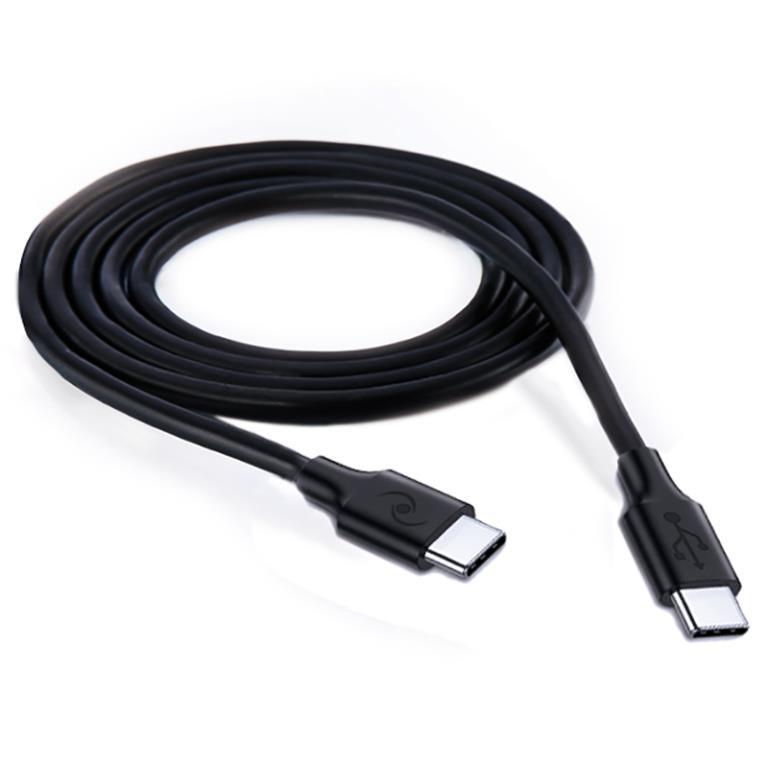 Cavo Usb-C maschio/maschio da 180 cm RUBBER COATED -Colore Nero