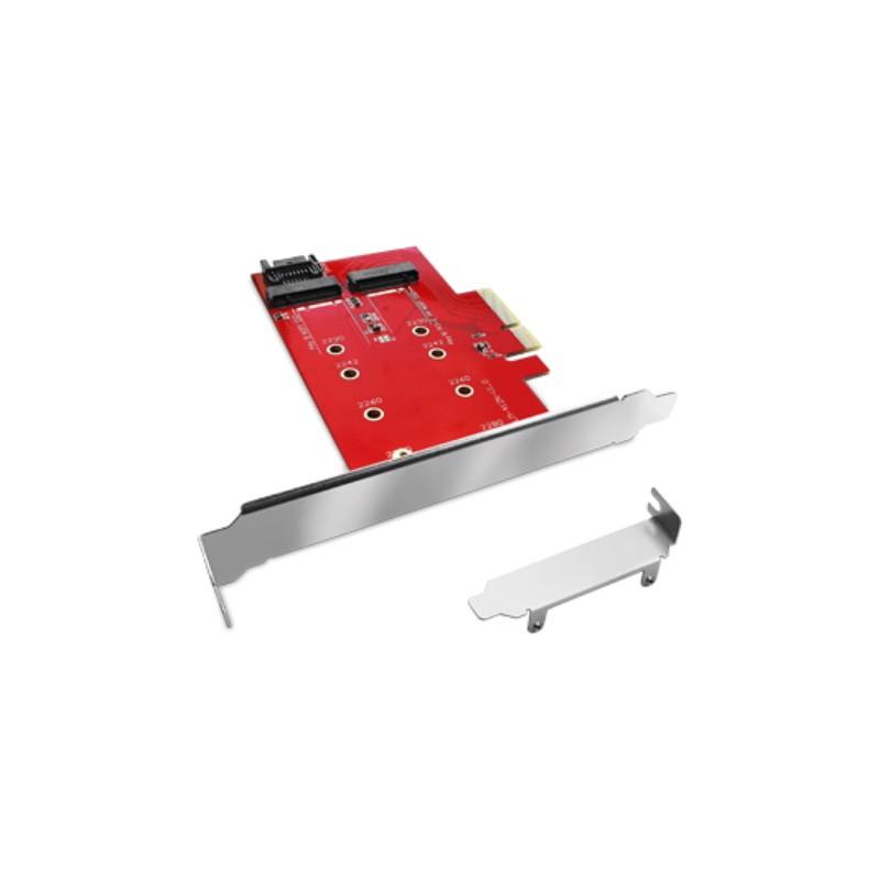 ADATTATORE ATLANTIS A06-M2-DUAL-P4 per install. su PC un SSD M.2/NVME o M.2/SATA dim 80604230mm su slot PCIe-4/8/16x