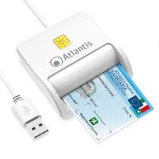 LETTORE ATLANTIS P005-SMARTCR-U SMART CARD reader per CNS/CRS/TS firma digitale fascicolo sanit. siti gov. USB cavo 120cm bianco