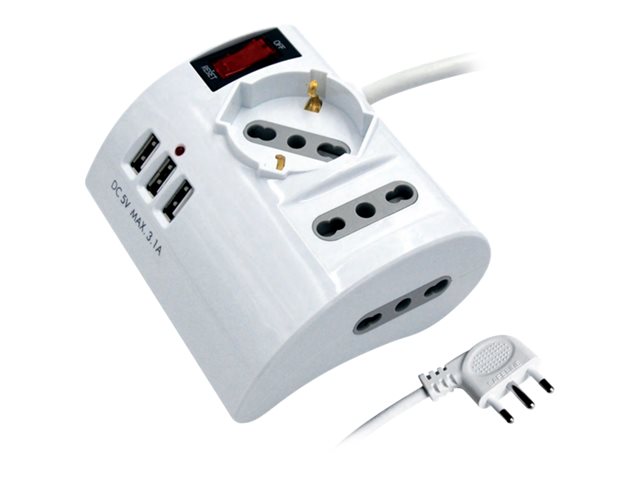 MD MULTIPRESA TAVOLO 3 POSTI+3 USB