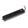 MULTIPRESA LINK 5 POSTI UNIVERSALI ITA/SCHUKO 10/16 A - SPINA 16 A CON INTERRUTTORE NERA