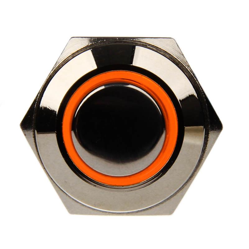 Interruttore/pulsante antivandalismo 16mm - Silverline - arancione