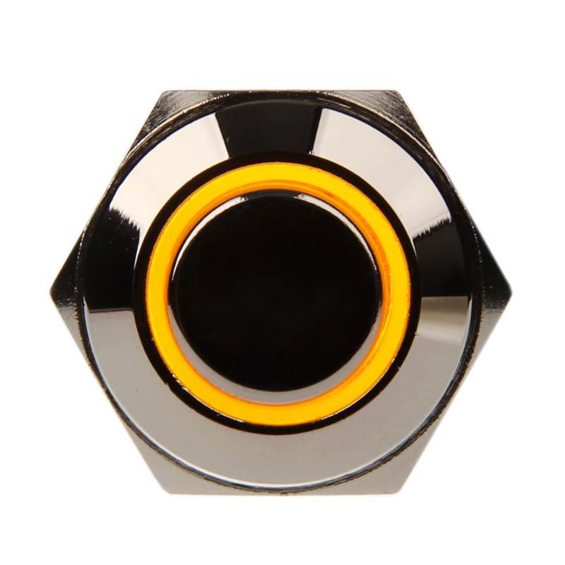 Interruttore/pulsante antivandalismo 16mm - Silverline - giallo