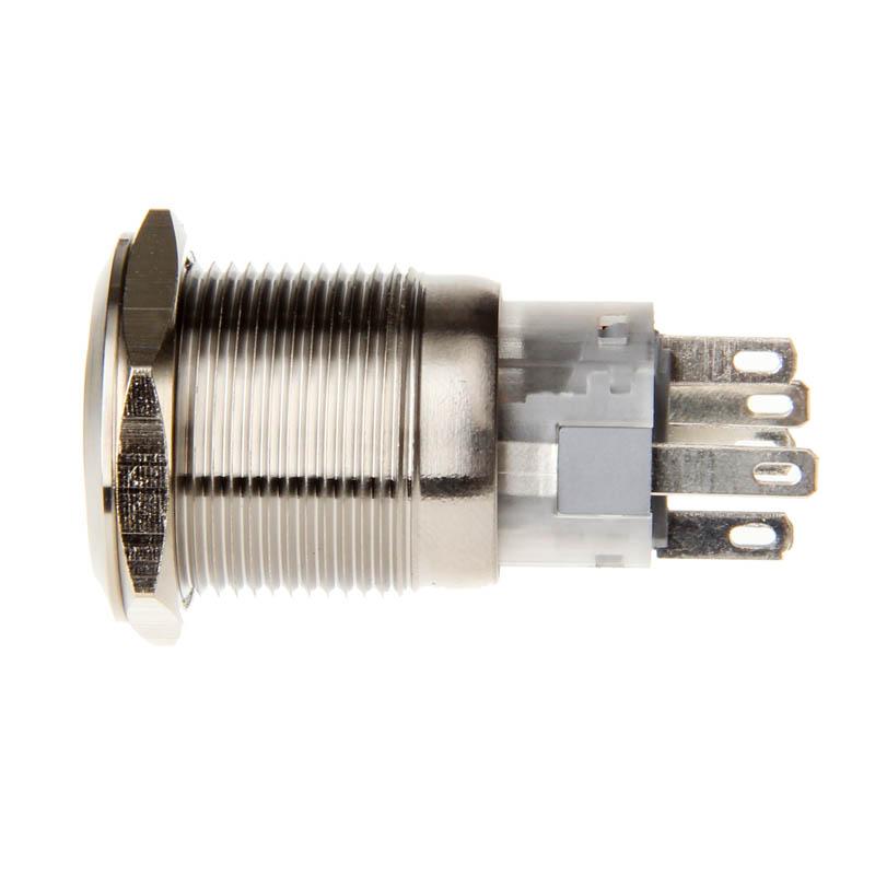 Interruttore/pulsante antivandalismo 19mm - Silverline - verde