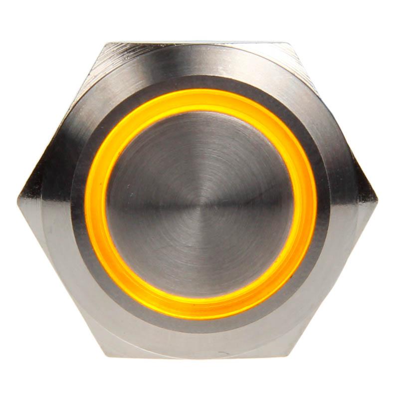 Interruttore/pulsante antivandalismo 19mm - Silverline - giallo