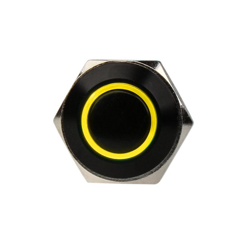 Interruttore/pulsante antivandalismo 16mm - Blackline - giallo