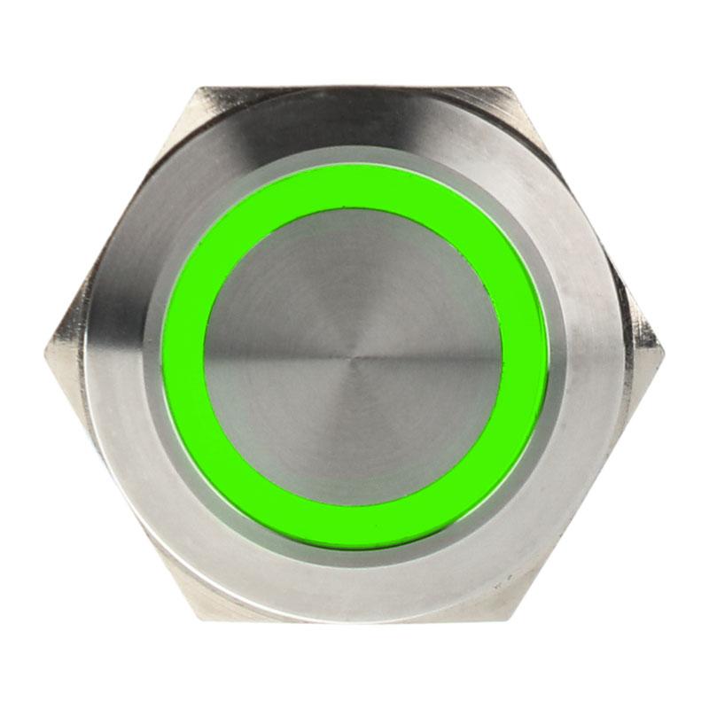 Pulsante antivandalismo 25mm - Silverline - verde