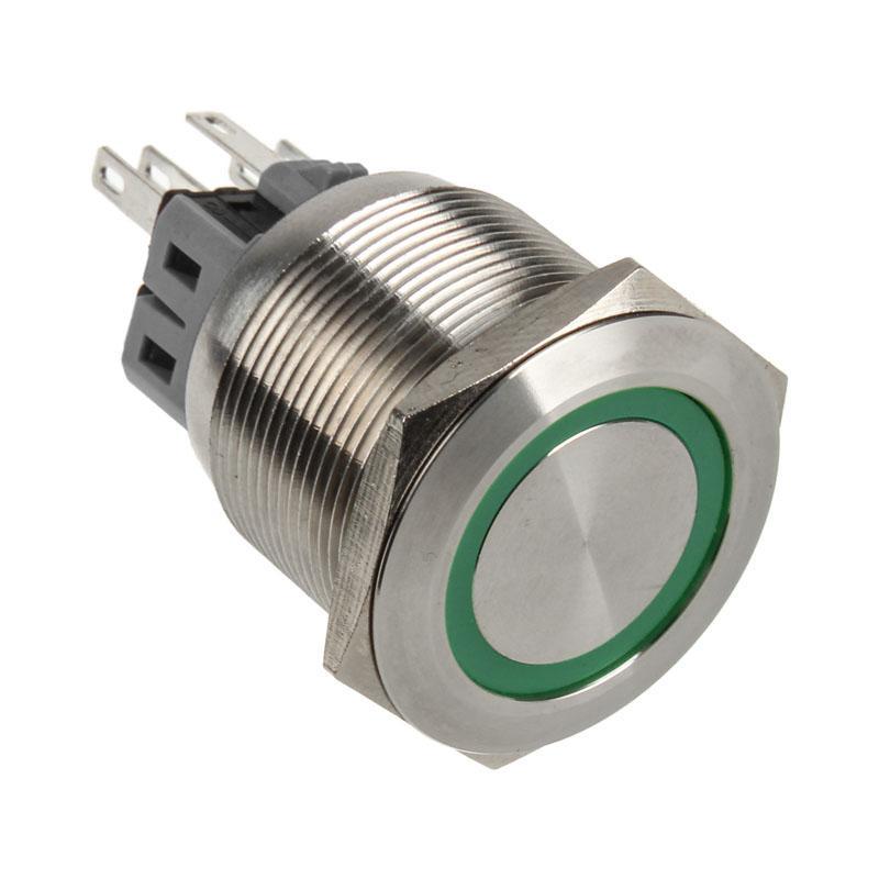 Pulsante antivandalismo 25mm - Silverline - verde