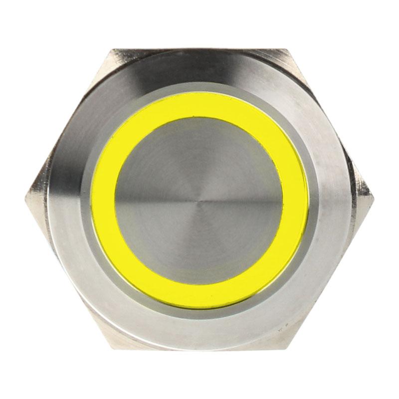 Pulsante antivandalismo 25mm - Silverline - giallo