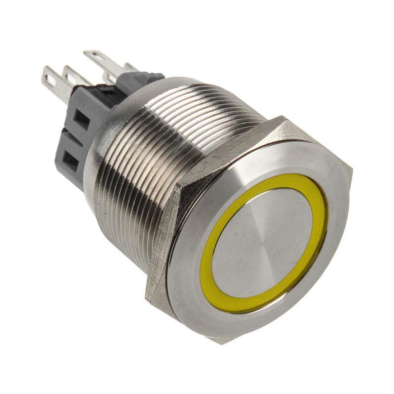 Pulsante antivandalismo 25mm - Silverline - giallo