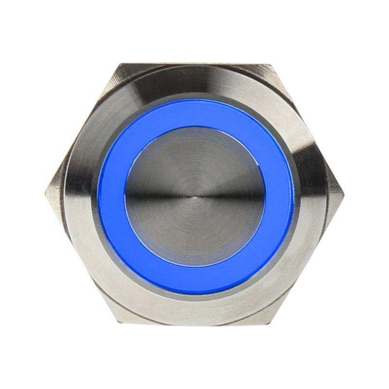 Pulsante antivandalismo 22mm - Silverline - blu