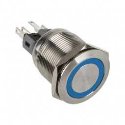 Pulsante antivandalismo 22mm - Silverline - blu