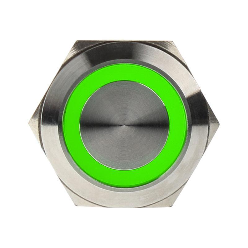 Pulsante antivandalismo 22mm - Silverline - verde