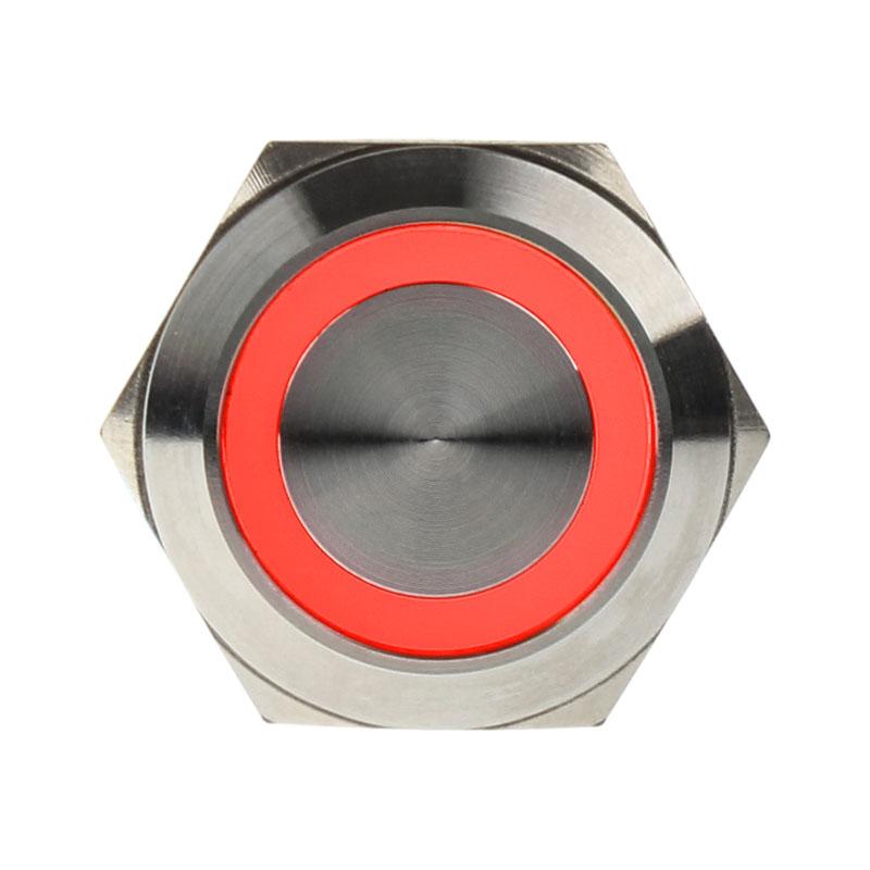 Pulsante antivandalismo 22mm - Silverline - rosso