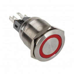 Pulsante antivandalismo 22mm - Silverline - rosso