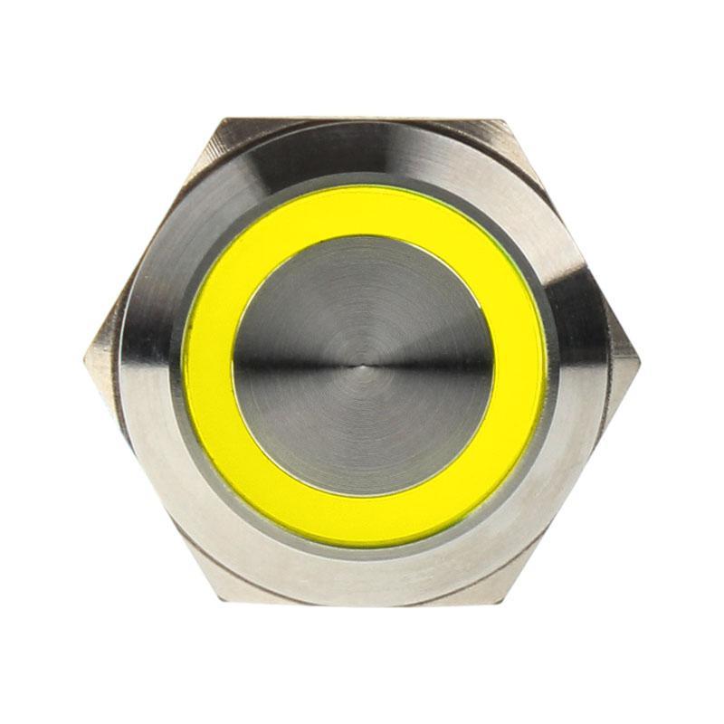 Pulsante antivandalismo 22mm - Silverline - giallo