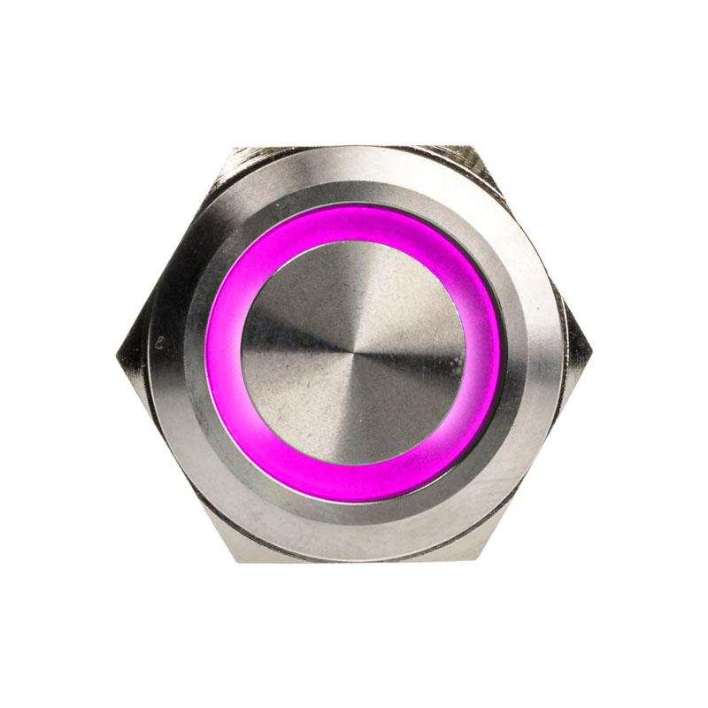 Interruttore/pulsante antivandalismo 25mm, Anello Silverline - RGB