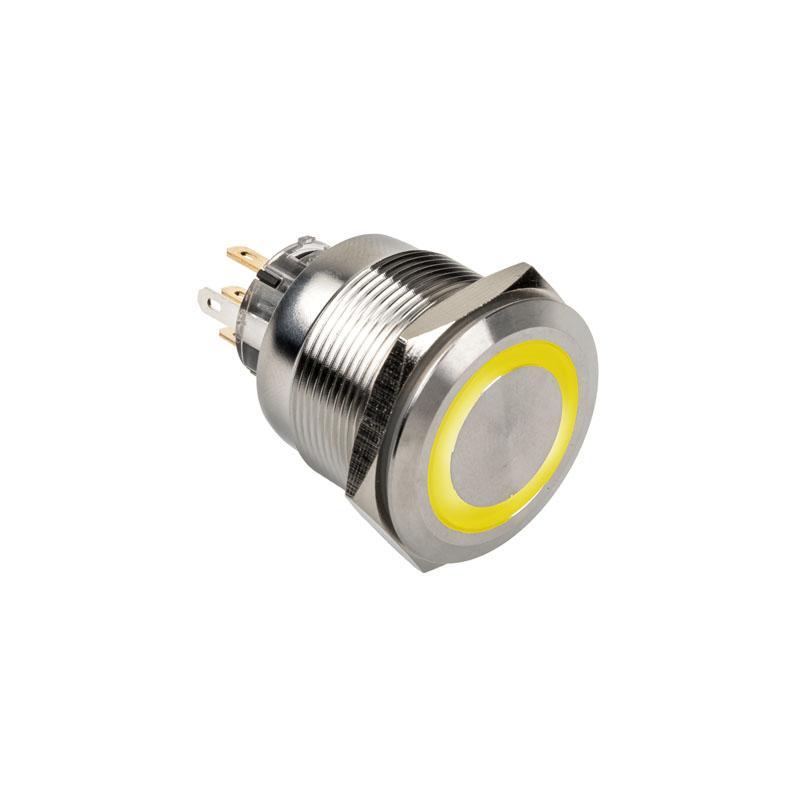 Interruttore/pulsante antivandalismo 25mm, Anello Silverline - RGB
