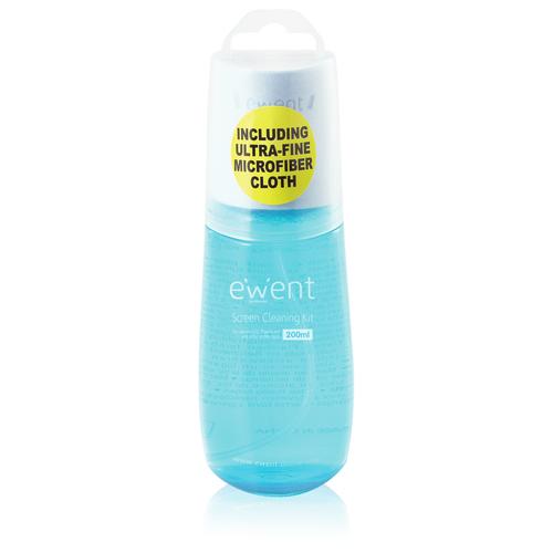 Ewent EW5671 kit per la pulizia Schermi/Plastiche Liquido per la pulizia dell'apparecchiatura 200 ml