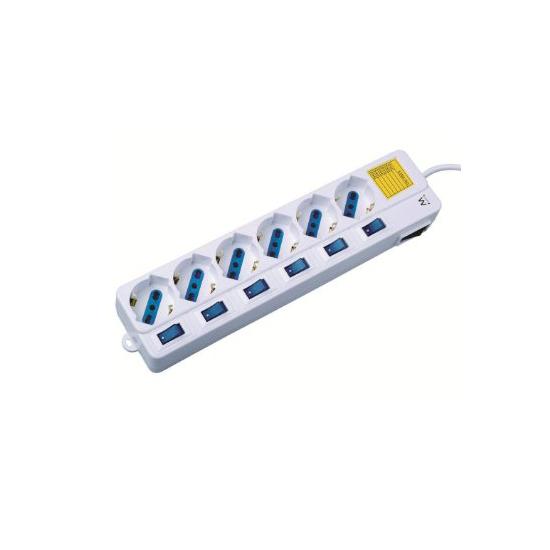 Ewent EW3930 prolunghe e multiple 1,5 m 6 presa[e] AC Interno Bianco (POWER EXTENSION 6POSITIONS 1.5M - 16A 250V)