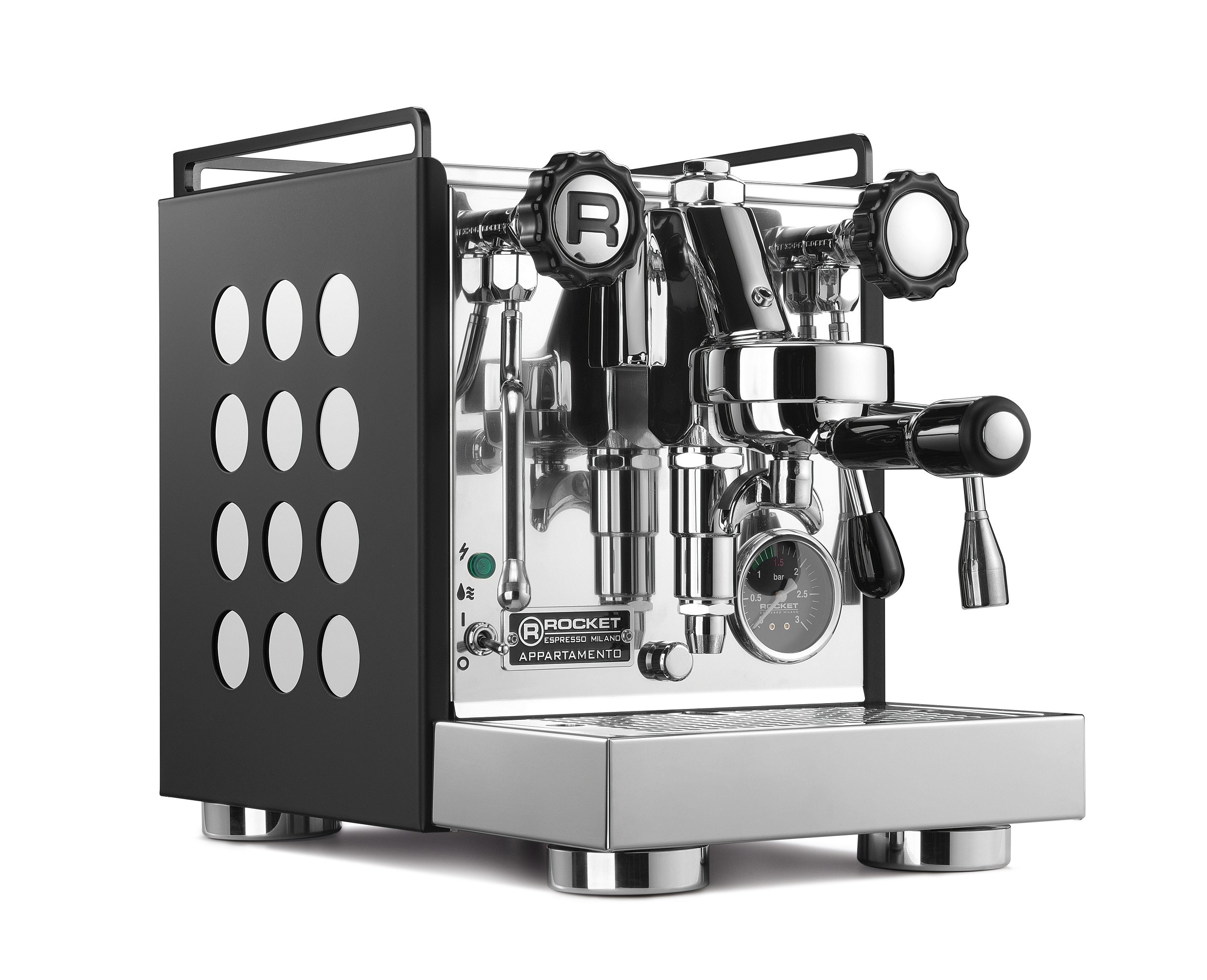 Rocket Appartamento Macchina per caffÃƒÂ¨ espresso portafiltro compatta in bianco e nero