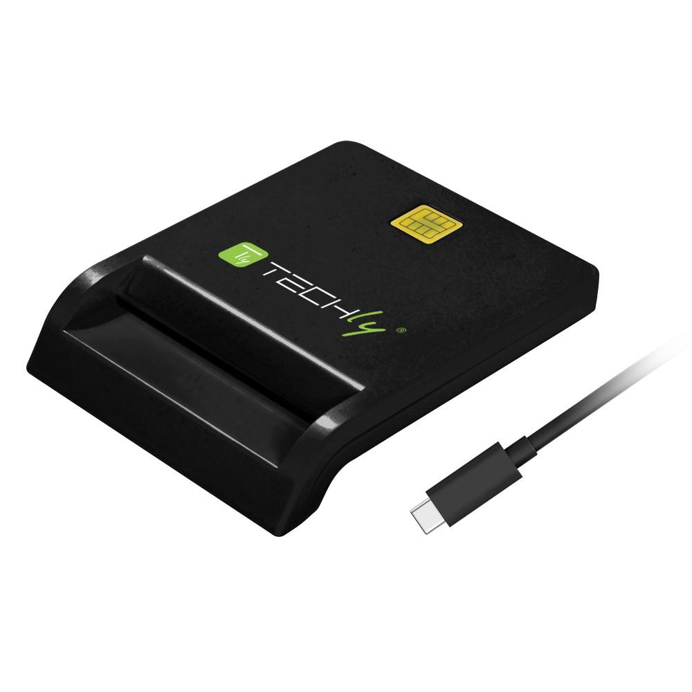 Techly Lettore/Scrittore di Smart Card USB-C Compatto Bianco