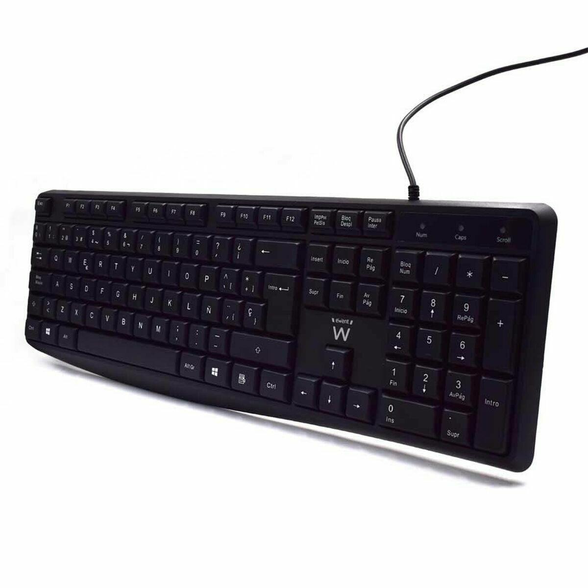 Tastiera USB a scrittura silenziosa Ewent EW3001