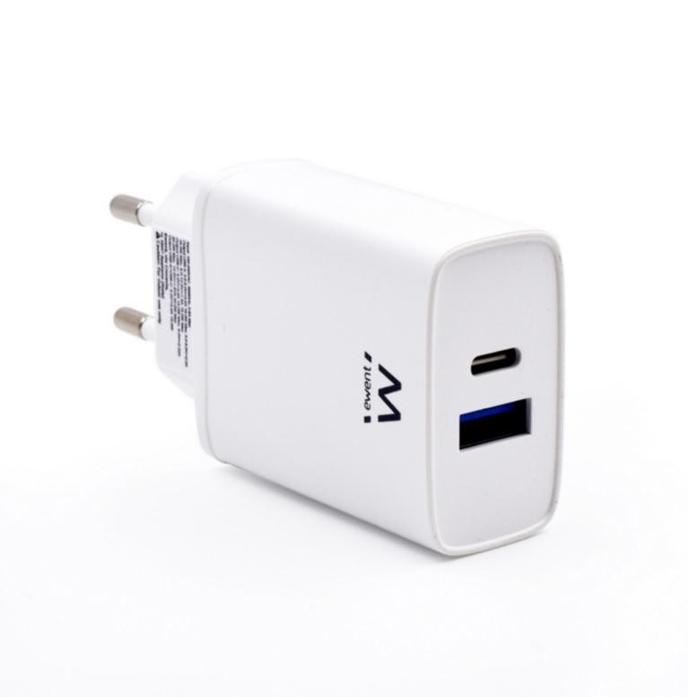EWENT CARICATORE DA RETE ELETTRICA USB TYPE-C E QC3.0 20W EW1321