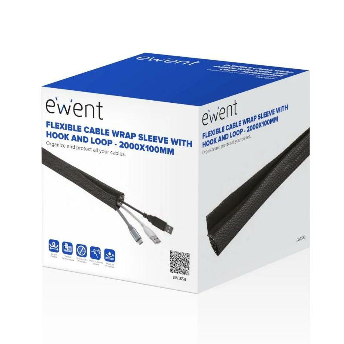 Manicotto per gestione cavi in Ã¢â‚¬â€¹Ã¢â‚¬â€¹velcro Ewent 2000X100mm