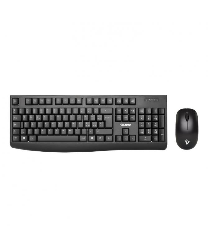 VULTECH KIT TASTIERA MOUSE WIRELESS 24GHZ 1600 DPI REGOLABILI