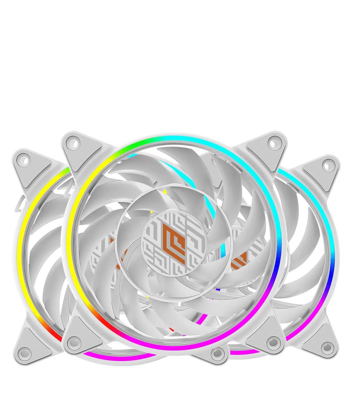 VENTOLA SKIRON 120 RGB 3IN1 PWM WHT PACK 3 VENTOLE 120MM RGB CONTROLLER