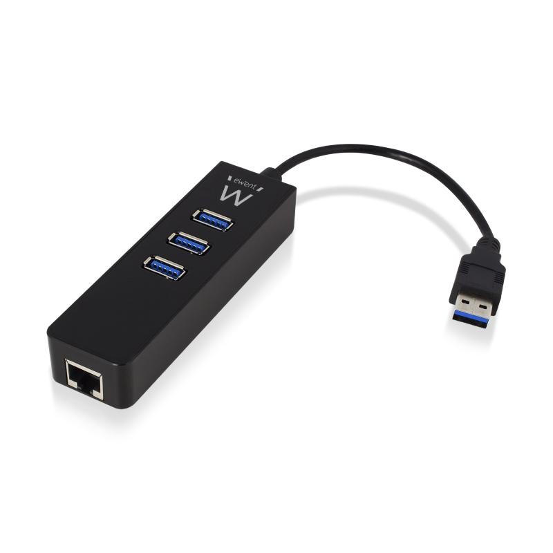 EWENT HUB USB 3.0 1P RJ45...