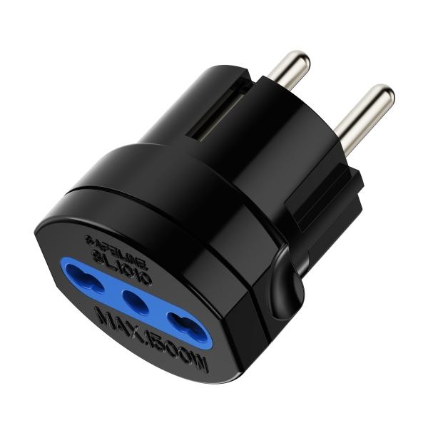 EWENT ADATTATORE ELETTRICO 16A 1 PRESA 10/16A BIPASSO/SCHUKO EW1197